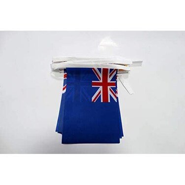 Blue Ensign 6 meters BUNTING Flag 20 flags 9'' x 6'' - British ensigns STRING flags 15 x 21 cm - AZ FLAG