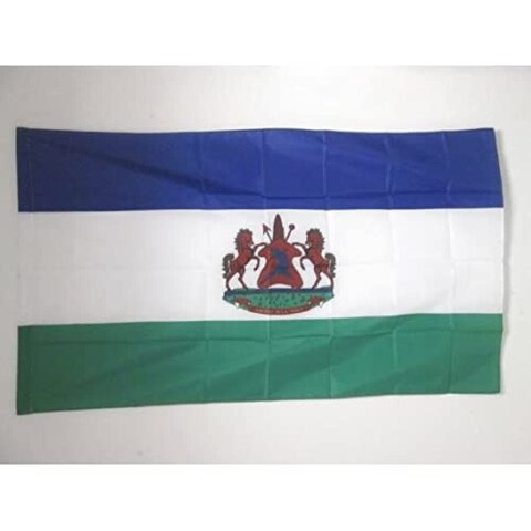 AZ FLAG Royal Standard of Lesotho Flag 3&#39; x 5&#39; for a Pole - Laotian Kingdom Flags 90 x 150 cm - Banner 3x5 ft with Hole