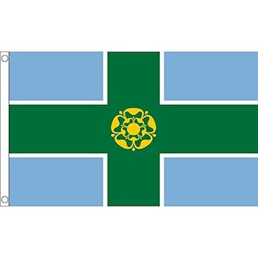 AZ FLAG - Derbyshire County Flag - 3x5 Ft - 100D Polyester County of Derbys. - England Banner with Two Metal Grommets - Fade Resistant - Vivid Colors - 3' x 5' Feet - 150x90 Cm