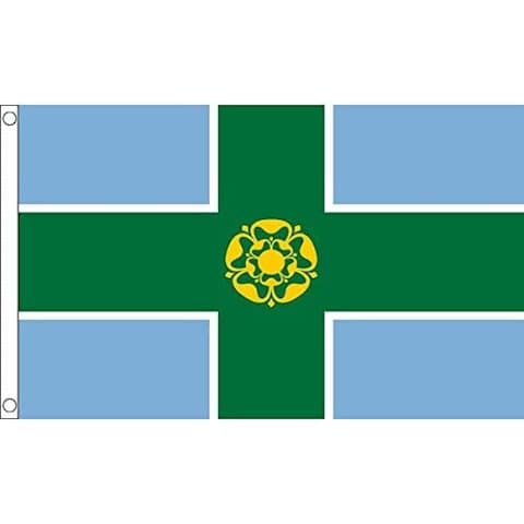 AZ FLAG - Derbyshire County Flag - 3x5 Ft - 100D Polyester County of Derbys. - England Banner with Two Metal Grommets - Fade Resistant - Vivid Colors - 3&#39; x 5&#39; Feet - 150x90 Cm