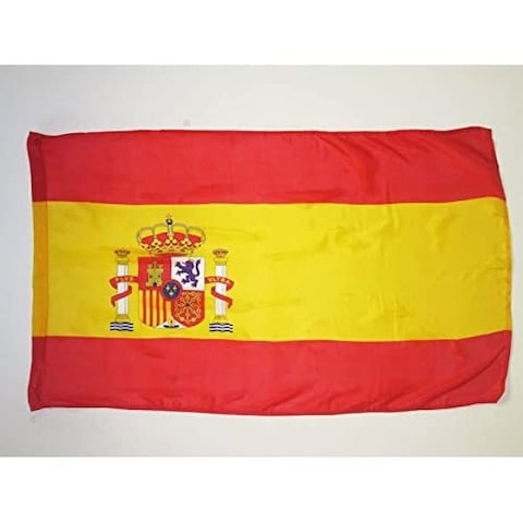 Spain Flag 2&#39; x 3&#39; for a pole - Spanish flags 90 x 60 cm - Banner 2x3 ft with hole light polyester - AZ FLAG