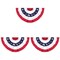 3-Pack American USA Patriotic Flag Bunting,3X1.5 Ft Pleated Fan Flag The United States Half Fan Banner for Indoor/Outdoor Decoration