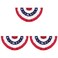 3-Pack American USA Patriotic Flag Bunting,3X1.5 Ft Pleated Fan Flag The United States Half Fan Banner for Indoor/Outdoor Decoration