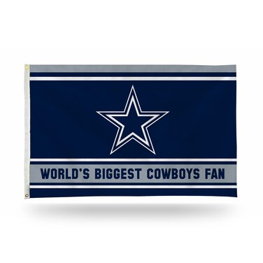 Rico Industries NFL Dallas Cowboys World's Biggest Fan 3' x 5' Banner Flag 3' x 5' Banner Flag Single Sided - Indoor or Outdoor - Home D&eacute;cor