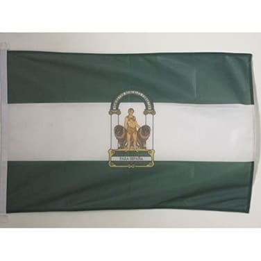 Andalusia NAUTICAL Flag 18'' x 12'' - Spanish region of Andaluc&iacute;a flags 30 x 45 cm - Banner 12x18 in for boat - AZ FLAG