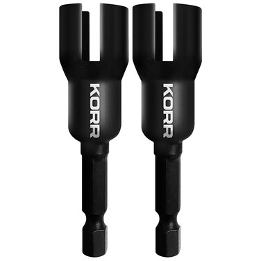 KORR Tools KIBPP027 2 Pack Wing Nut Driver, Slot Wing Nuts Drill Bit Socket Wrenches Tools, 1/4 inch Hex Shank for Panel Nuts, Eye Screws, C Hook Bolts