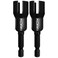 KORR Tools KIBPP027 2 Pack Wing Nut Driver, Slot Wing Nuts Drill Bit Socket Wrenches Tools, 1/4 inch Hex Shank for Panel Nuts, Eye Screws, C Hook Bolts