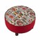 Ball &amp; Cast Upholstered Oversized Ottoman Modern Round Floor Seating, Dia 21.5" Geometric Red