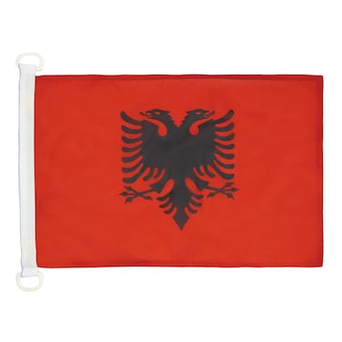 Albania NAUTICAL Flag 18'' x 12'' - Albanian flags 30 x 45 cm - Banner 12x18 in for boat - AZ FLAG