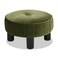 Jennifer Taylor Home Pacifica 16" Round Footstool Ottoman, Olive Green Performance Velvet