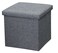 Home Basics Faux Linen Storage Ottoman (Grey, Ottoman)