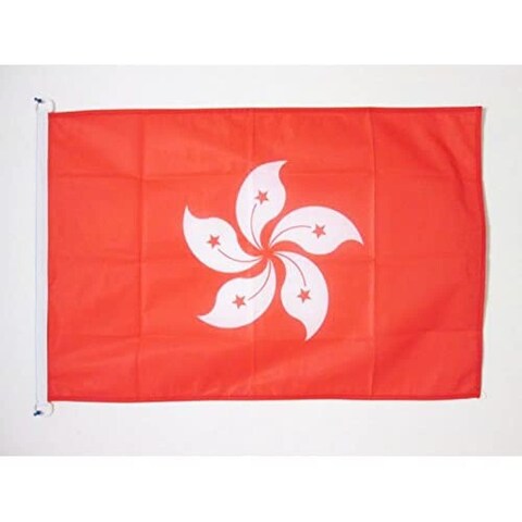 Hong Kong Flag 3&#39; x 5&#39; External Use - Hong Konger flags 90 x 150 cm - Banner 3x5 ft Knitted Polyester with rings - AZ FLAG