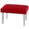 Cortesi Home Whitecrest Bench Ottoman with Clear Acrylic Legs 24" Wide Red Velvet
