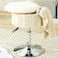 CUYOCA Round Storage Vanity Stool, 360&deg; Swivel Height Adjustable Swivel Foot Stools with Storage, Velvet Vanity Ottoman Chair for Bathroom Living Room (Cream)