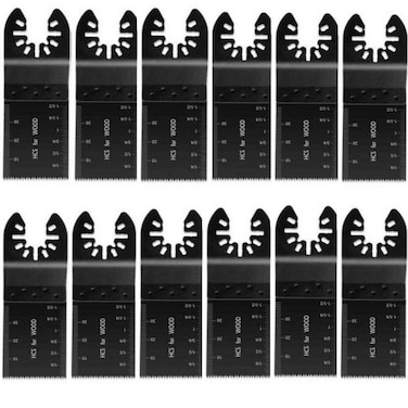 12Pcs Wood Oscillating Multi Tool Quick Release Saw Blades, Professional Multifunctional Universal Wood Multitool Blades