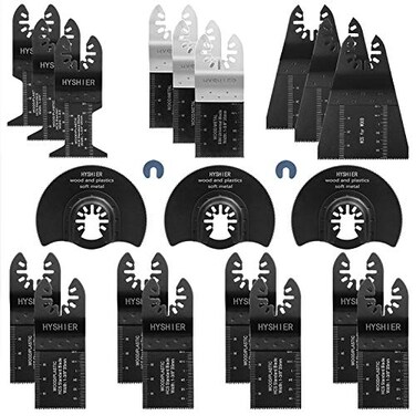 HYSHIER 22 Pcs Universal Oscillating Saw Blades, Metal Wood Plastic, Quick Release, Fits Black&amp;Decker, Dewalt, Milwaukee &amp; More
