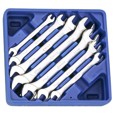 Genius Tools 7 Piece Metric Open End Wrench Set OW-707M