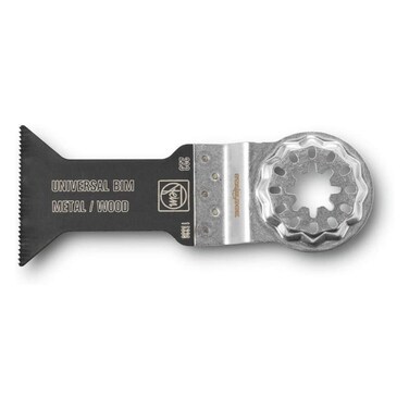 Fein Starlock E-Cut Universal Saw Blade - Precision Cutting for Wood, Drywall &amp; Plastics, Bimetal with Wavy Universal Teeth, 1-3/4" Medium Width, 2-1/8" Length, 50-Pack - 63502223250