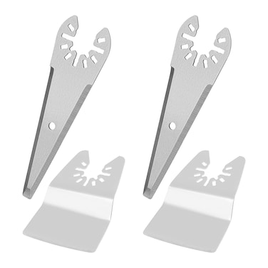 The Lord of the Tools 4Pcs Oscillating Multi Tool Scraper Blades &amp; Curved Spatula Compatible with Bosch Compatible with Chicago Stainless Steel Three-sided Edge Scraper