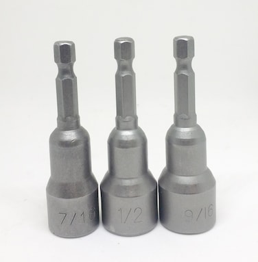 Pack of 3 2.5" Magnetic Nut Driver Setter Rapid Load Hex Shank 7/16" 1/2" 9/16 for