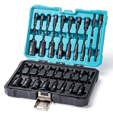 LIBRATON Magnetic Nut Driver Set, 35PCs Impact Driver Bit Set, Deep Nut Driver Set, Metric &amp; SAE Nut Driver for Impact Drill, Wing Nut Driver, Quick-release Bit Holder, Drill Bit PH1 PH2, with Toolbox