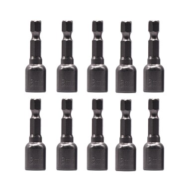 Hex Magnetic Power 8mm 5/16 Socket Adapter Drill Bit Nut Driver Set 1/4 inch Hex for Power Tools, 10-Piece