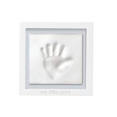 Pearhead Babyprints Clay Keepsake Frame, Newborn Baby Handprint Kit, New Parents Gift, White