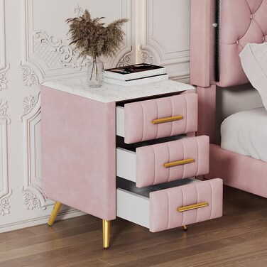 Uneeruiqy Nightstand, One Size, Pink
