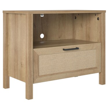 Novogratz Shay 1-Drawer Nightstand, Natural with Faux Rattan