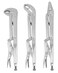 QWORK Long Nose Vise Locking Pliers Set, 3 Pcs 12 Inch Straight/45 Degree/80 Degree Angle Pliers,Extended Long Handle Pliers, Vice Grip Wrench Set for Narrow Space