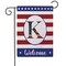 Patriotic Decorative Flag Initial Letter Garden Flags with Monogram K Double Sided American Independence Day Flag Welcome Burlap Garden Flags 12.5&times;18 Inch for House Yard Patio Outdoor Decor(K)