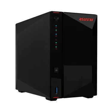 Asustor AS5402T, 2 Bay NAS, Intel Quad-Core 2.0GHz CPU, 4x M.2 NVMe SSD Slots, 2x2.5GbE Ports, 4GB DDR4 RAM, For Gaming and Live Stream, Network Attached Storage(Diskless)