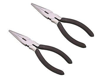 Edward Tools Long Nose Pliers with Side Cutter 6&rdquo; - 2 Pack - Drop forged steel - Polished rust proof finish - Extra strength well aligned side cutter - Smooth action needle nose pliers
