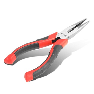 DNA Motoring TOOLS-00068 6.5 inch Needle Nose Plier &ndash; Alloy Steel, Interlocking Spring Wire Cutting Plier w/Non-Slip Handle
