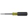 Klein Tools 32560 Multi-Bit Screwdriver / Nut Driver, Extended Reach 6-in-1 Tool with Phillips, Slotted and Square Bits and Nut Drivers