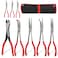 ABN 11in Plier 8-Piece Set &ndash; Long Reach Circle, Power Diagonal Cutting, S-Shape, Angled, and Straight Nose Pliers