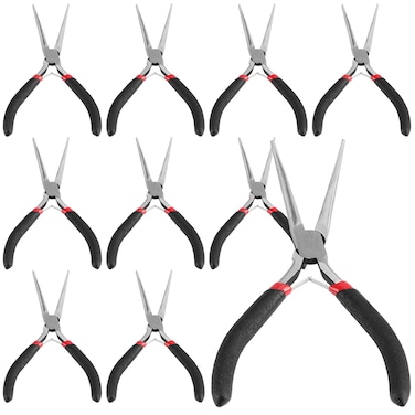 JOIKIT 10 Pack 6 Inch Extra Long Needle Nose Pliers, Mini Precision Needle Nose Pliers Set Repair Tool for Wire Wrapping, DIY Crafts, Electronic Repair
