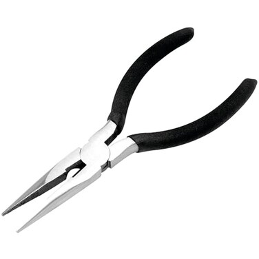 Performance Tool 1105 5-Inch Long Nose Pliers - Heat Treated Alloy Steel, Cushion Grip Handles, Hardened Wire Cutter