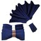 Shaylene Designs Set of 4 Navy Blue 100% Cotton Cloth Napkins with Napkin Rings, 17 in x 17 in, Set Comes with 4 White Round Napkins Rings and 10 Champagne Gold Napkin Rings