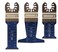 Arrow OSC101VP-3 Multi-Material Oscillating Tool Blade Variety Pack for Copper Pipe, Wood, PVC, Drywall, Universal, Fits Most Multitools, 1 &frac14;&Prime;, 1 ⁵&frasl;₁₆&Prime;, and 2 &frac12;&Prime;, 3-Pack