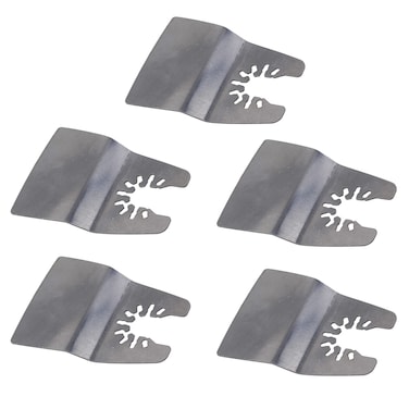 CNBTR Silver 52mm Width Stainless Steel Oscillating Tool Quick Release Flexible Scraper Blade Multi Tool Set of 5