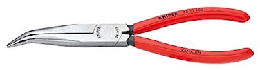 KNIPEX Long Nose 40 Angled Pliers w/out Cut, Red