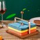 Denique Wood Napkin Holder for Table, Square Tabletop Napkin Dispenser with Sophisticatedly Metal Center Bar, Cocktail Napkin Holder for Cafe Hotel Restaurant Bar Home Kitchen