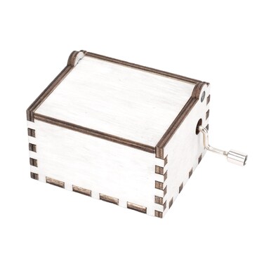 Elanze Designs Vintage Style Hand Crank 2 x 3.5 Inch Wooden Music Box, Classic White Finish, Plays Tune You Are My Sunshine