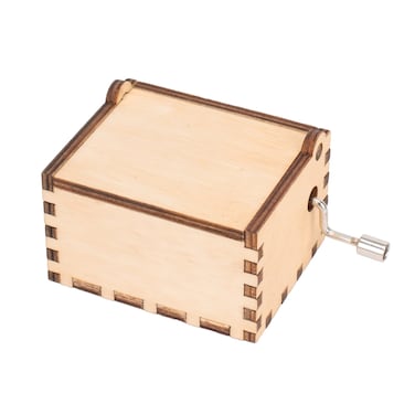 Elanze Designs Vintage Style Hand Crank 2 x 3.5 Inch Wooden Music Box, Natural Finish, Plays Tune Amazing Grace
