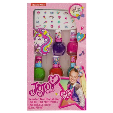 Taste Beauty JoJo Siwa DIY Nail-Design Kit with Scented Nail Polish, Stickers, and Nail File