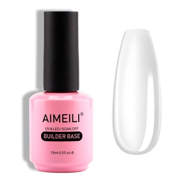 AIMEILI Hema Free Builder Base Gel Clear Builder Nail Gel for Nails Extension Soak Off U V LED Gel Polish 15ml