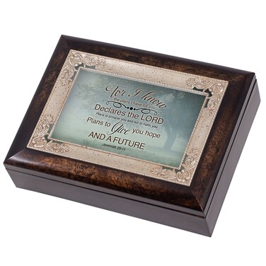 Cottage Garden Misty Meadow Tree Italian Design Music Box Plays Wind Beneath My Wings