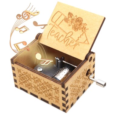 ukebobo Wooden Music Box - Present for Teacher Gift for Coworkers Teacher Appreciation Gift, You are My Sunshine Music Box - 1 Set