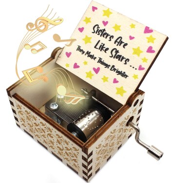 ukebobo Wooden Music Box - You are My Sunshine Music Box, Gifts for Sister, Gifts for BFF,Newest Design Music Box - 1 Set (07)